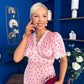 Cheryl Lace Detail Satin Dress Pink