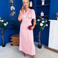 Cheryl Lace Detail Satin Dress Pink