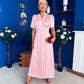 Cheryl Lace Detail Satin Dress Pink