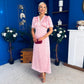 Cheryl Lace Detail Satin Dress Pink