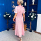 Cheryl Lace Detail Satin Dress Pink