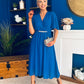 Darcy Embellished Belt Midi Dress Cobalt