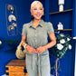 Marissa Short Sleeve Denim Jumpsuit Khaki PRE ORDER Arriving 11 March