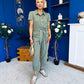 Marissa Short Sleeve Denim Jumpsuit Khaki PRE ORDER Arriving 11 March