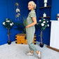 Marissa Short Sleeve Denim Jumpsuit Khaki PRE ORDER Arriving 11 March