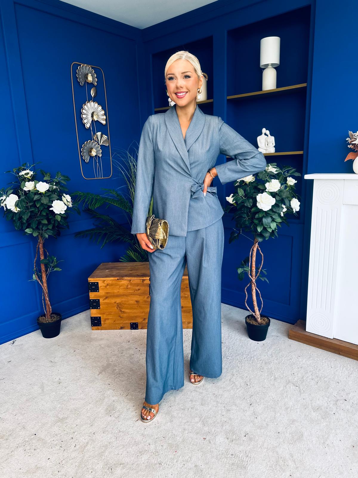 Sammy Wrap Blaser & Trouser Set Blue