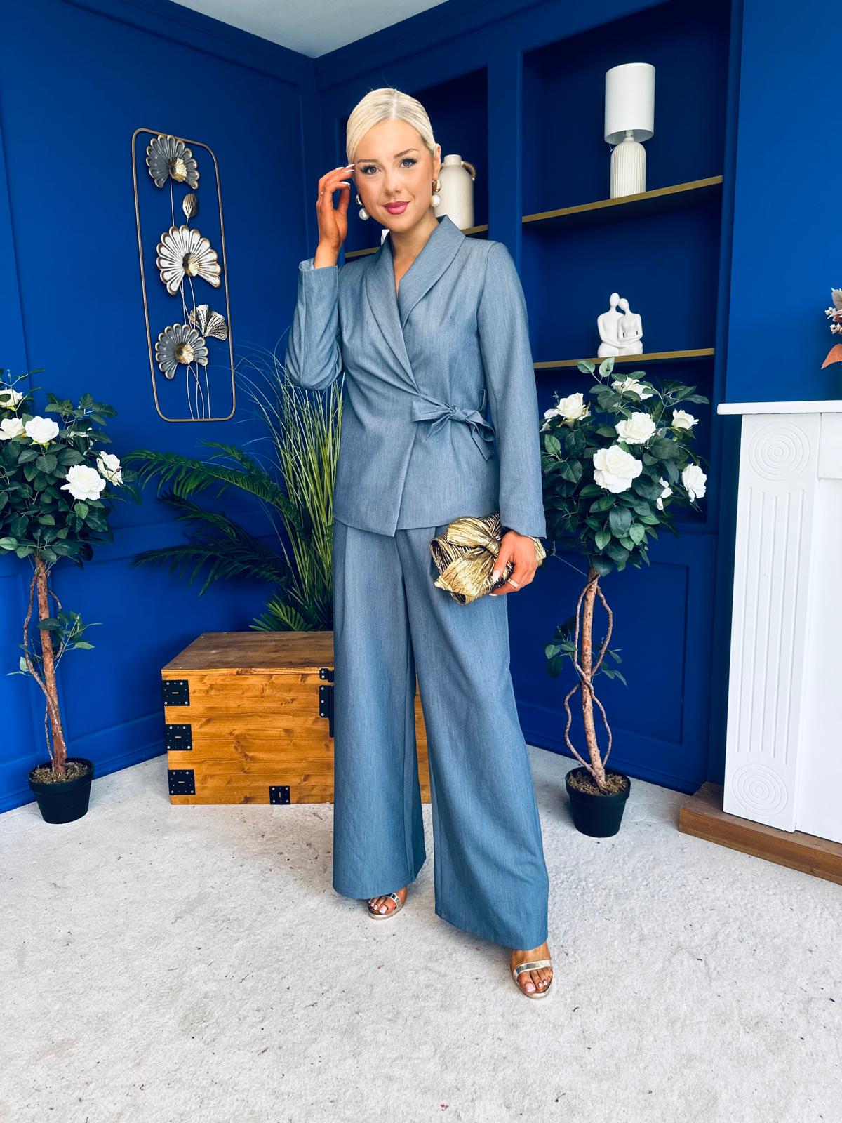 Sammy Wrap Blaser & Trouser Set Blue