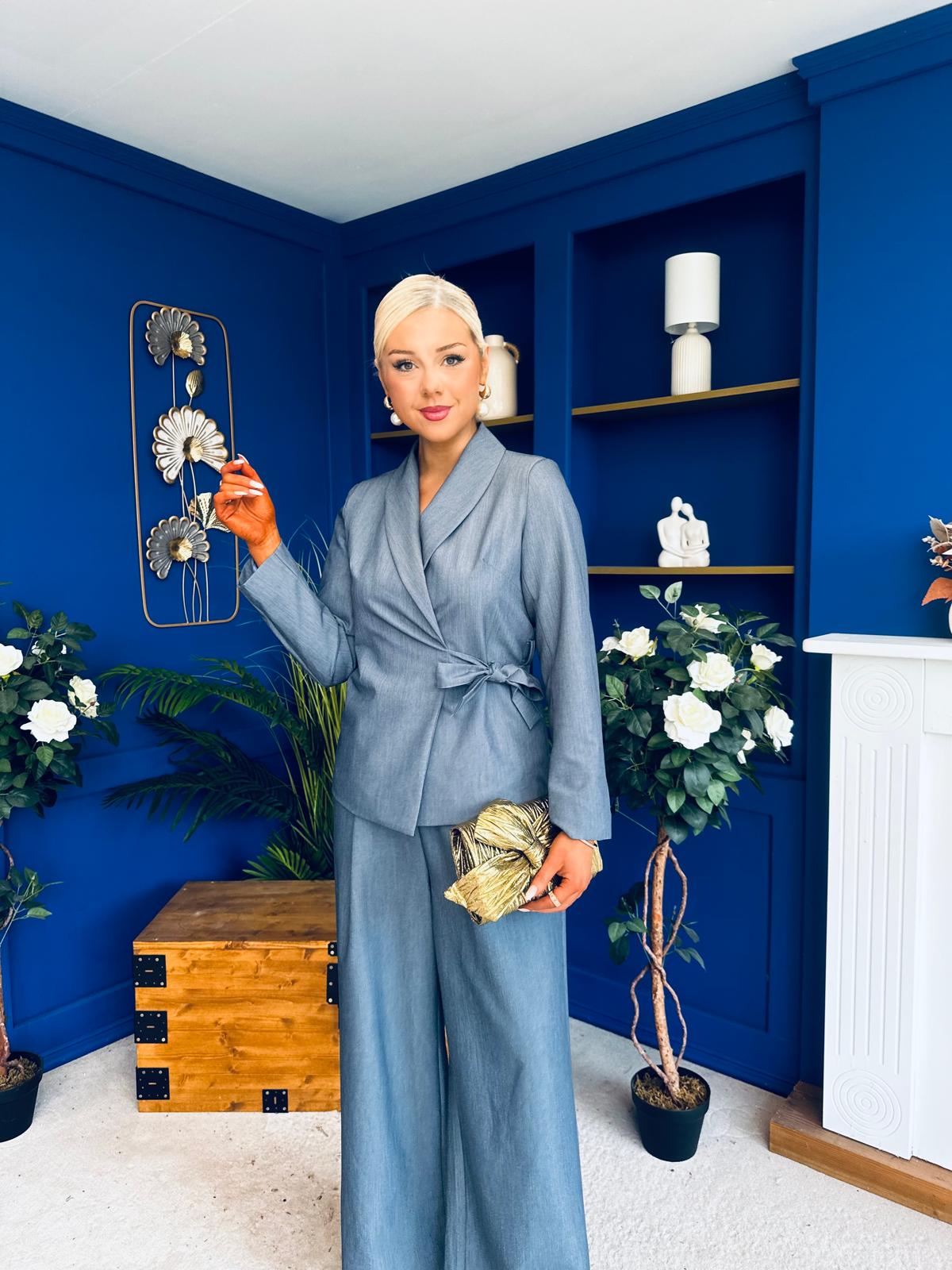 Sammy Wrap Blaser & Trouser Set Blue