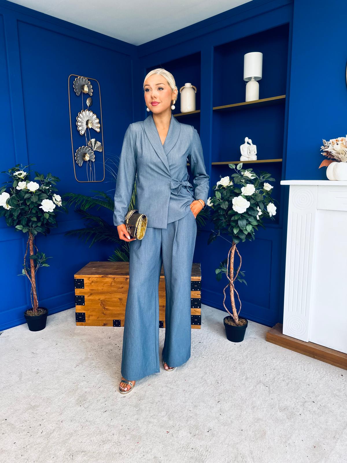 Sammy Wrap Blaser & Trouser Set Blue