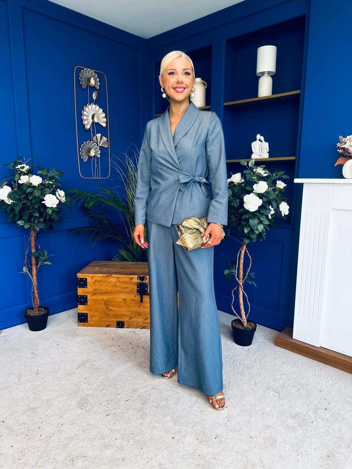 Sammy Wrap Blaser & Trouser Set Blue