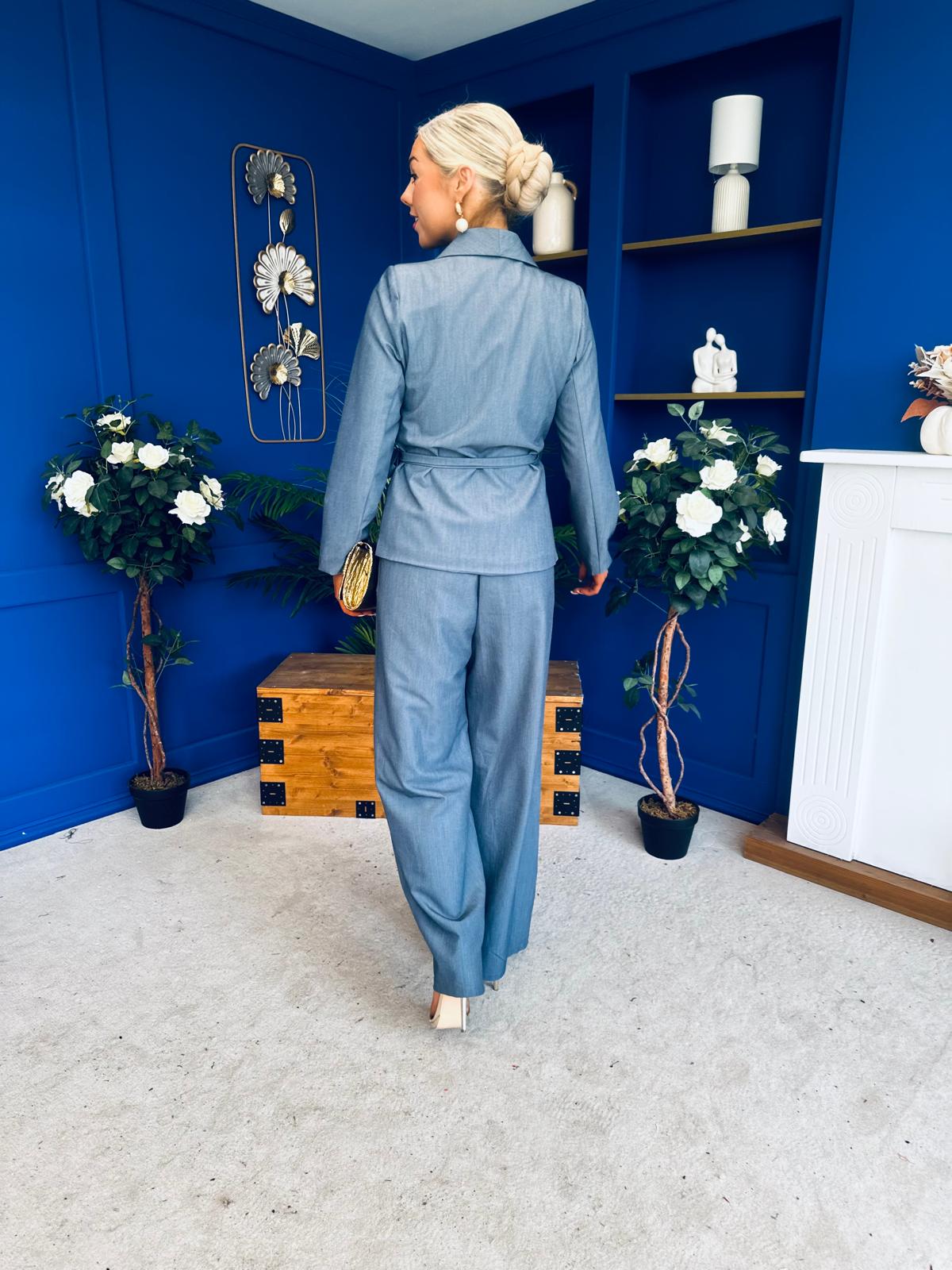 Sammy Wrap Blaser & Trouser Set Blue