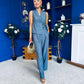 Janis Wrap Waistcoat & Trouser Set Blue