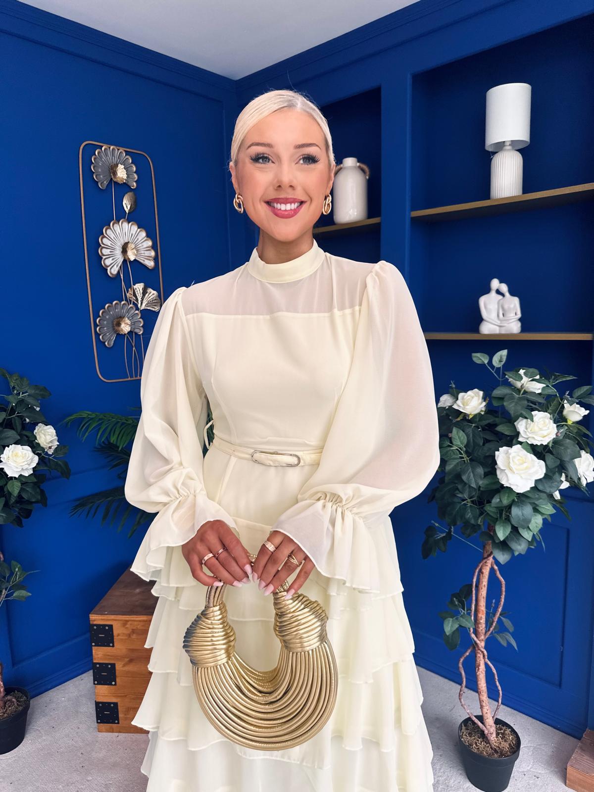 Rosie Layered Occasion Dress Yellow