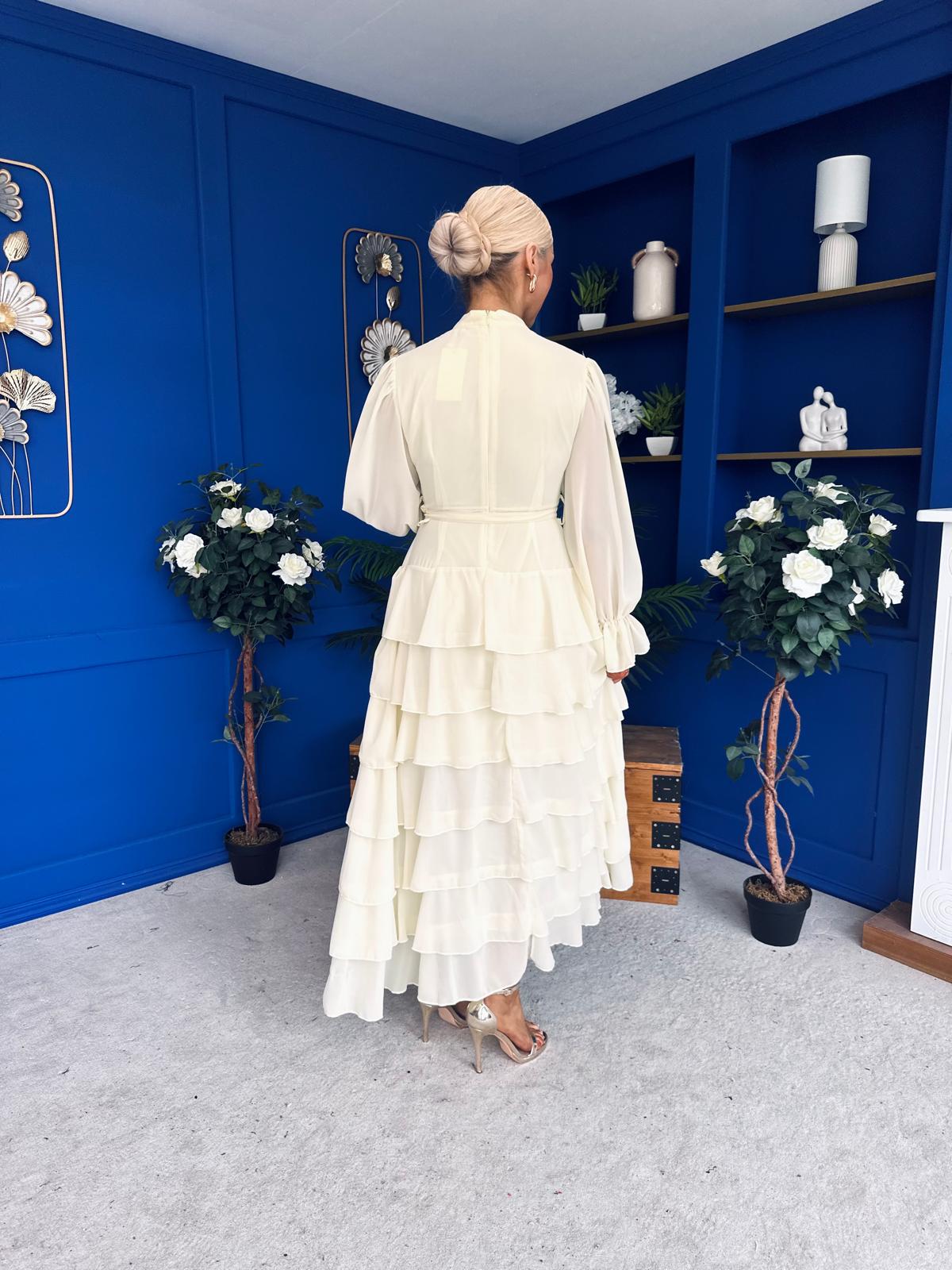 Rosie Layered Occasion Dress Yellow