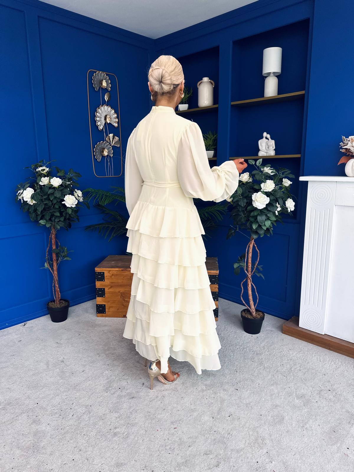 Rosie Layered Occasion Dress Yellow