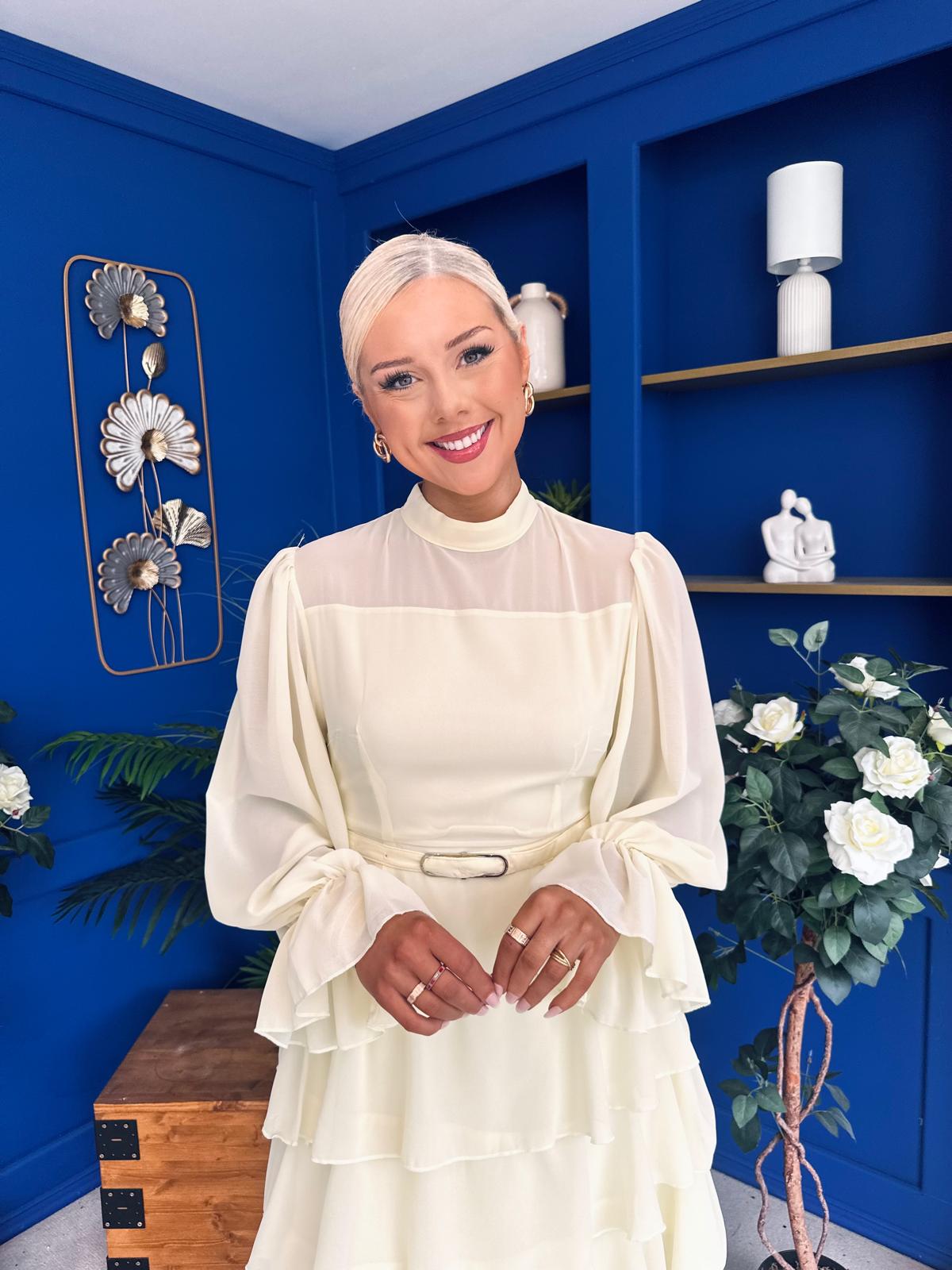 Rosie Layered Occasion Dress Yellow