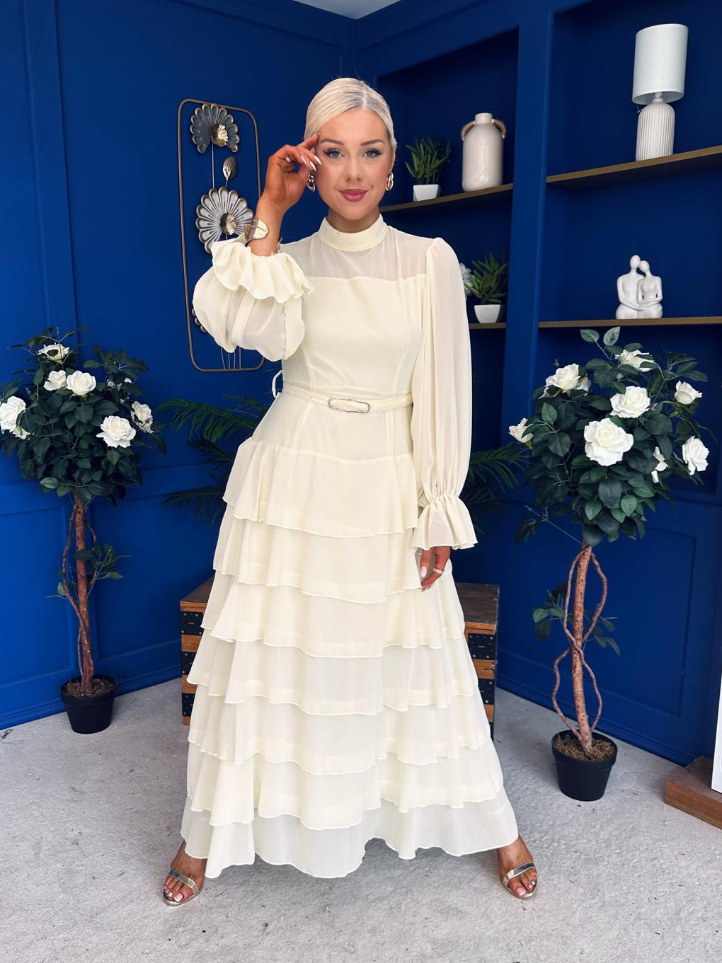 Rosie Layered Occasion Dress Yellow