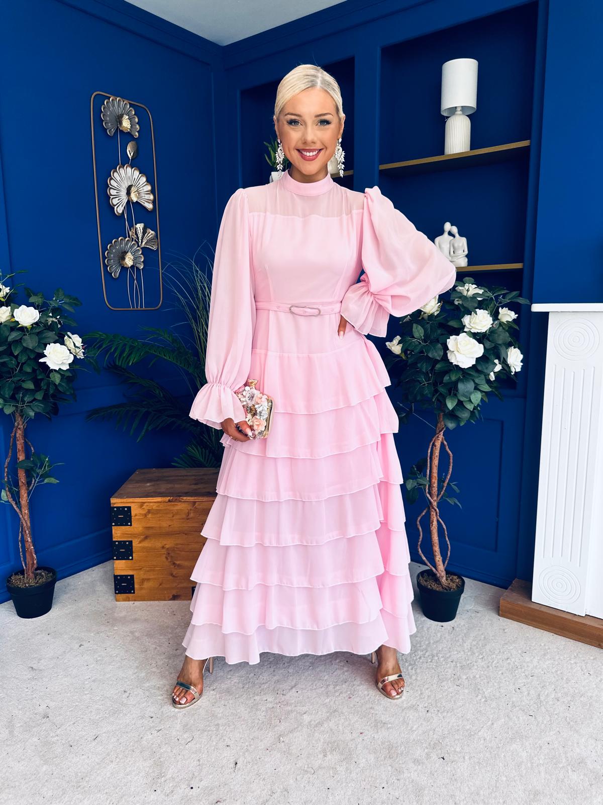 Rosie Layered Occasion Dress Pink