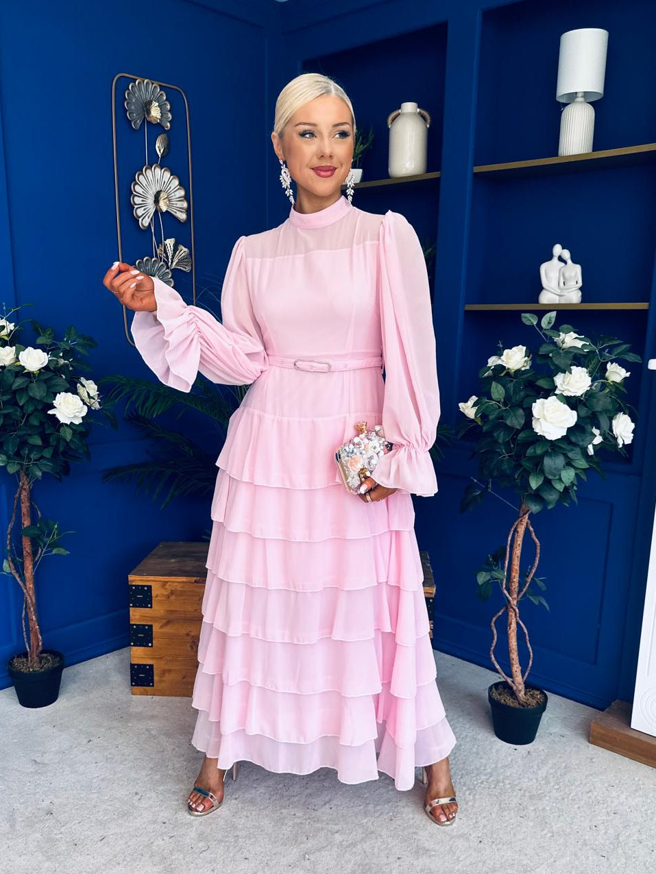 Rosie Layered Occasion Dress Pink