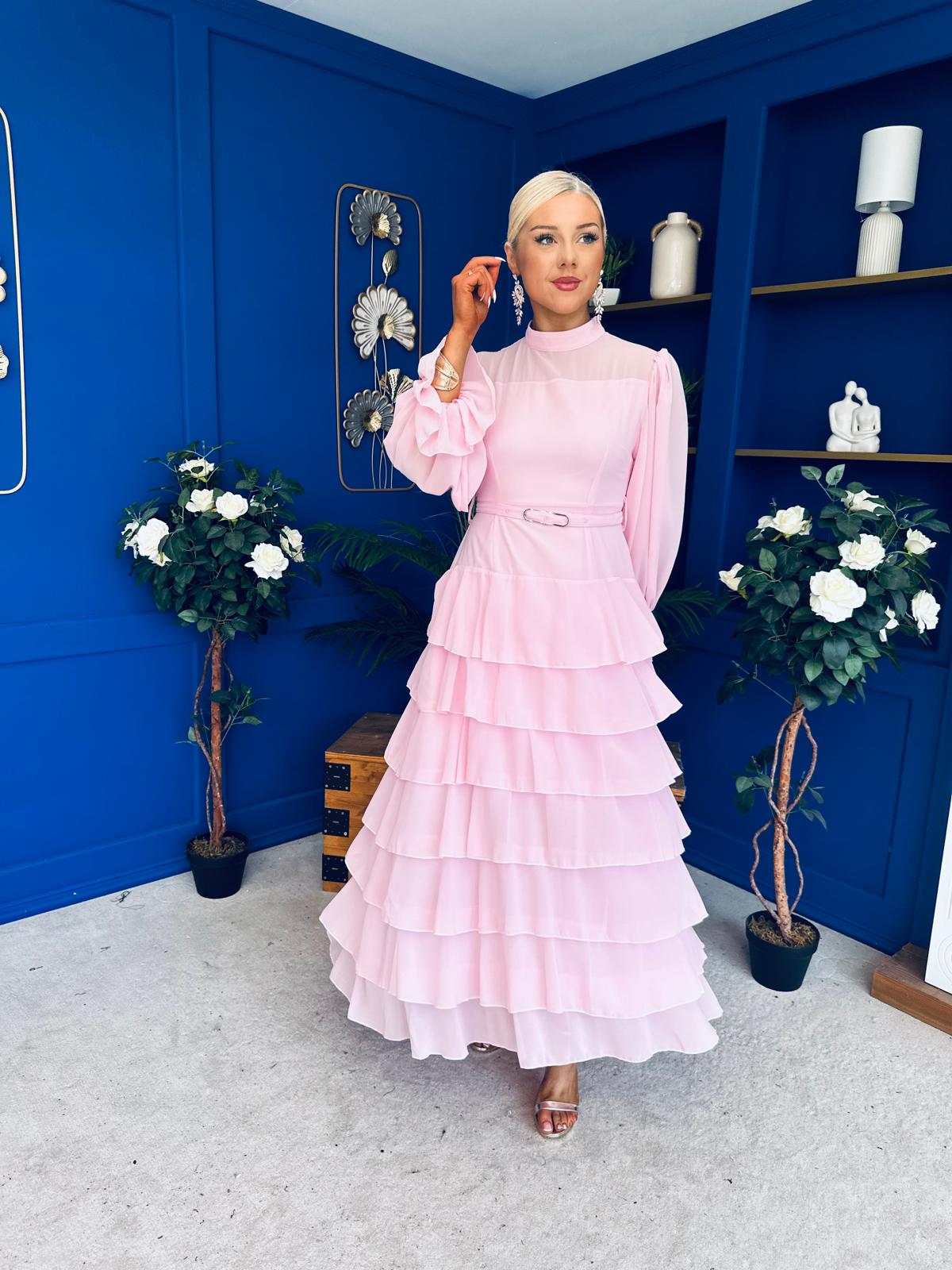 Rosie Layered Occasion Dress Pink