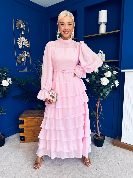 Rosie Layered Occasion Dress Pink