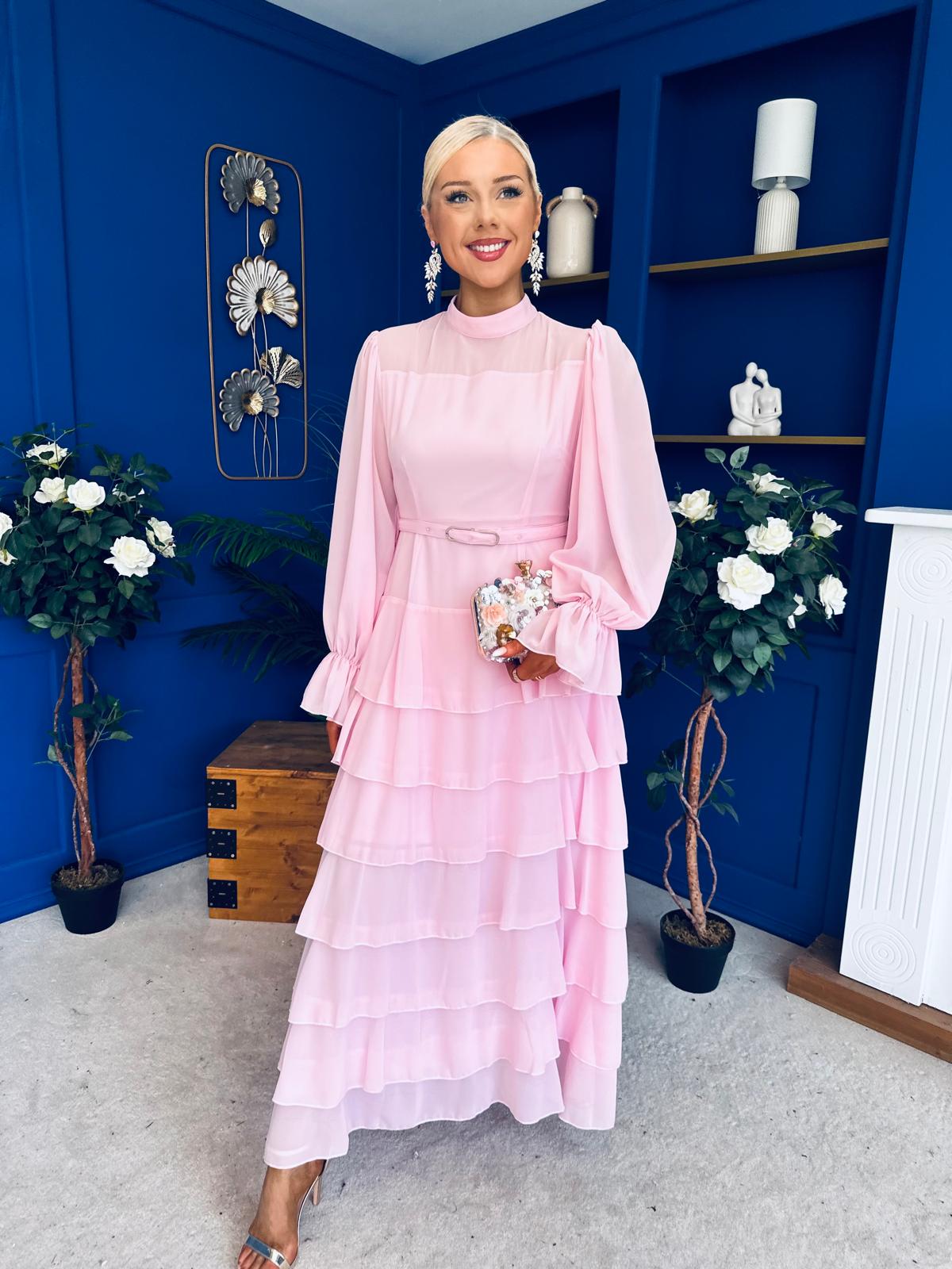 Rosie Layered Occasion Dress Pink