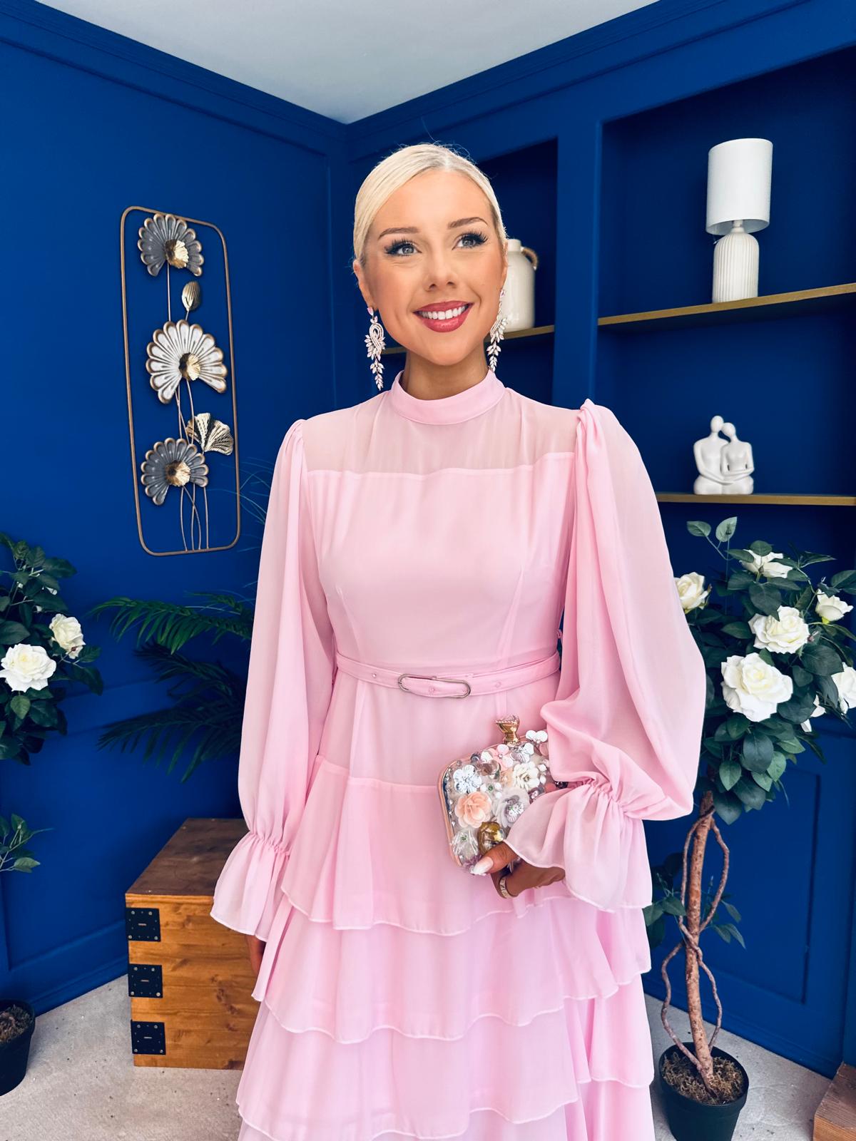 Rosie Layered Occasion Dress Pink