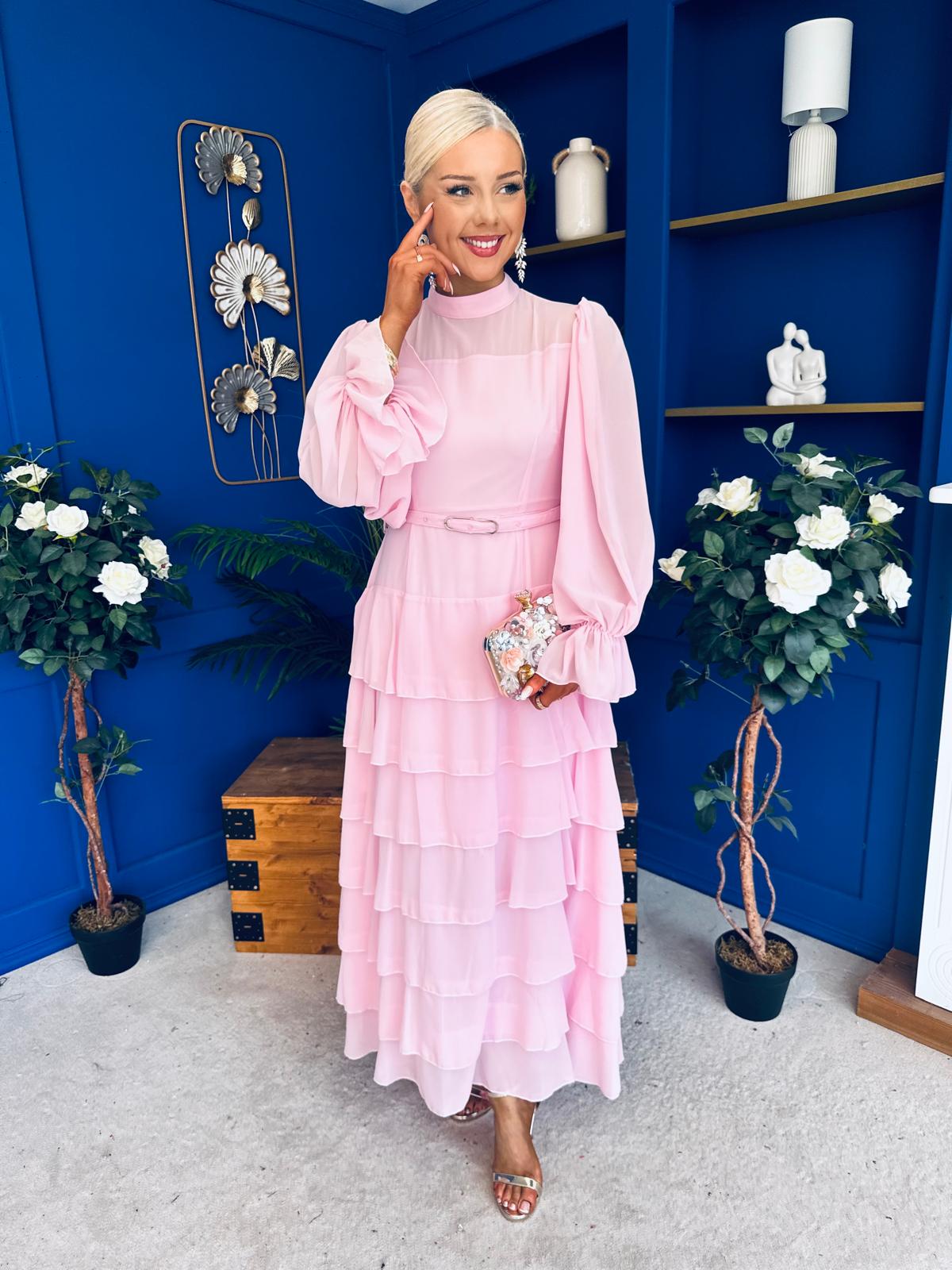 Rosie Layered Occasion Dress Pink