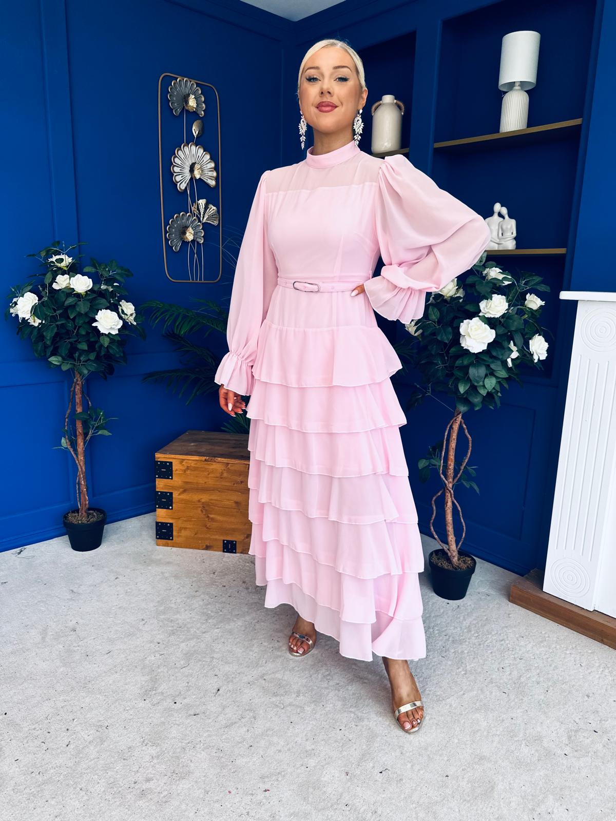 Rosie Layered Occasion Dress Pink