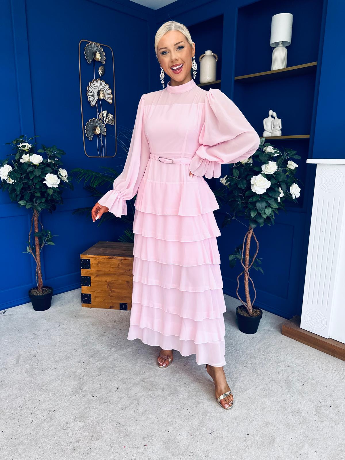 Rosie Layered Occasion Dress Pink