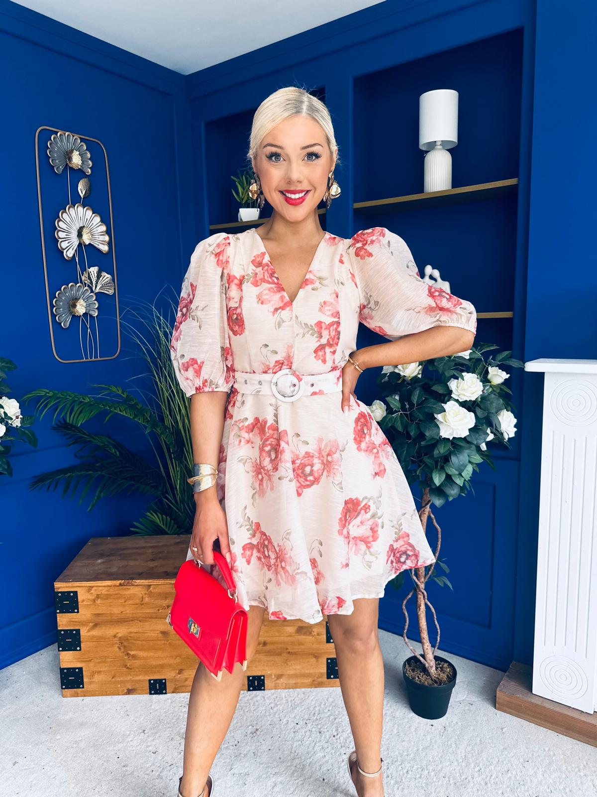 Indianna Belted Mini Dress Floral