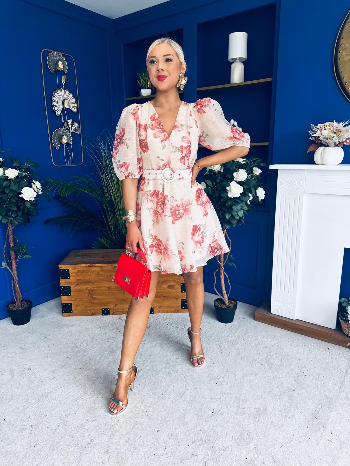 Indianna Belted Mini Dress Floral