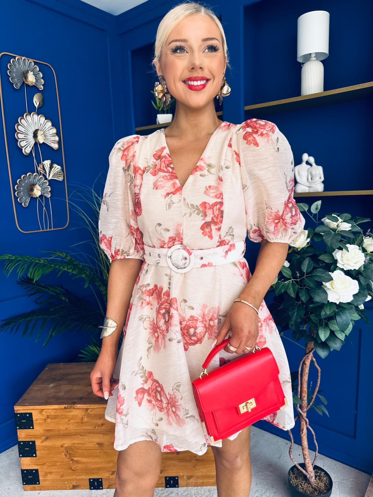 Indianna Belted Mini Dress Floral