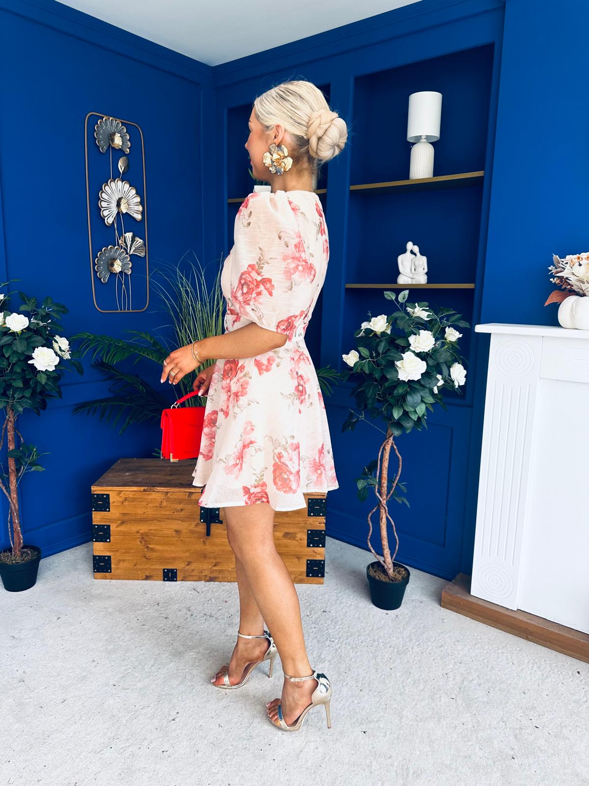 Indianna Belted Mini Dress Floral