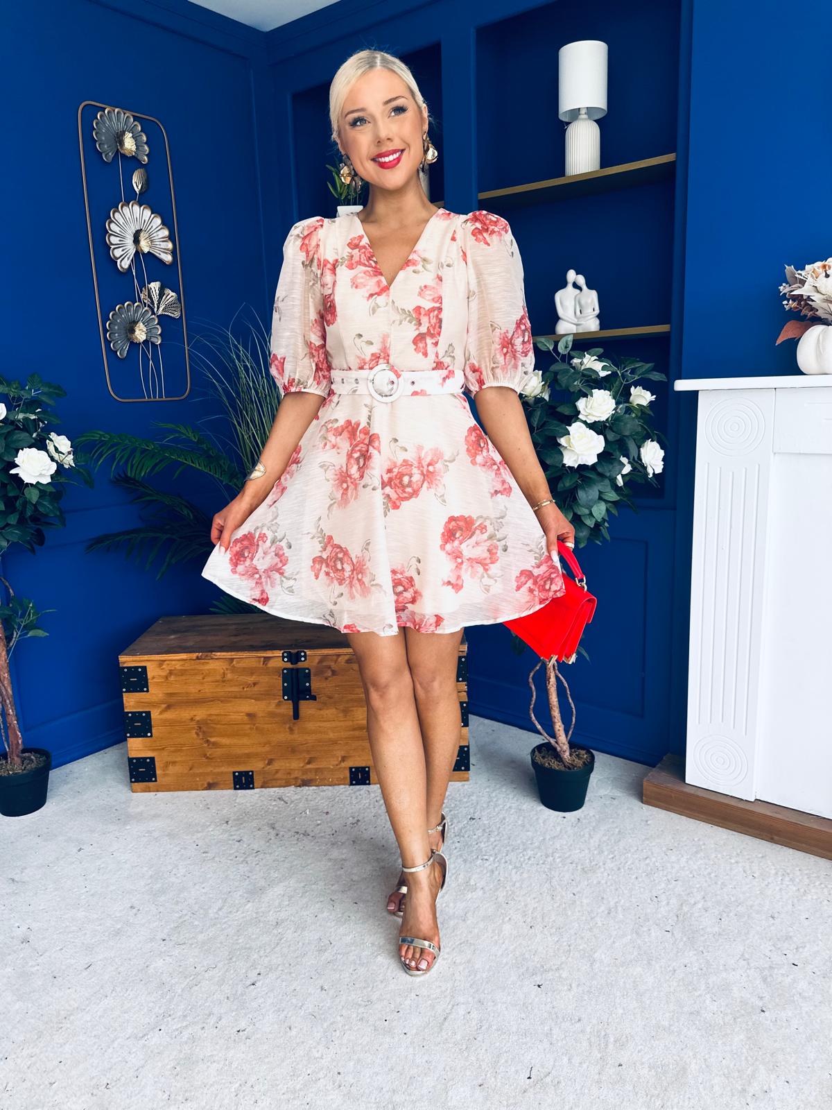 Indianna Belted Mini Dress Floral