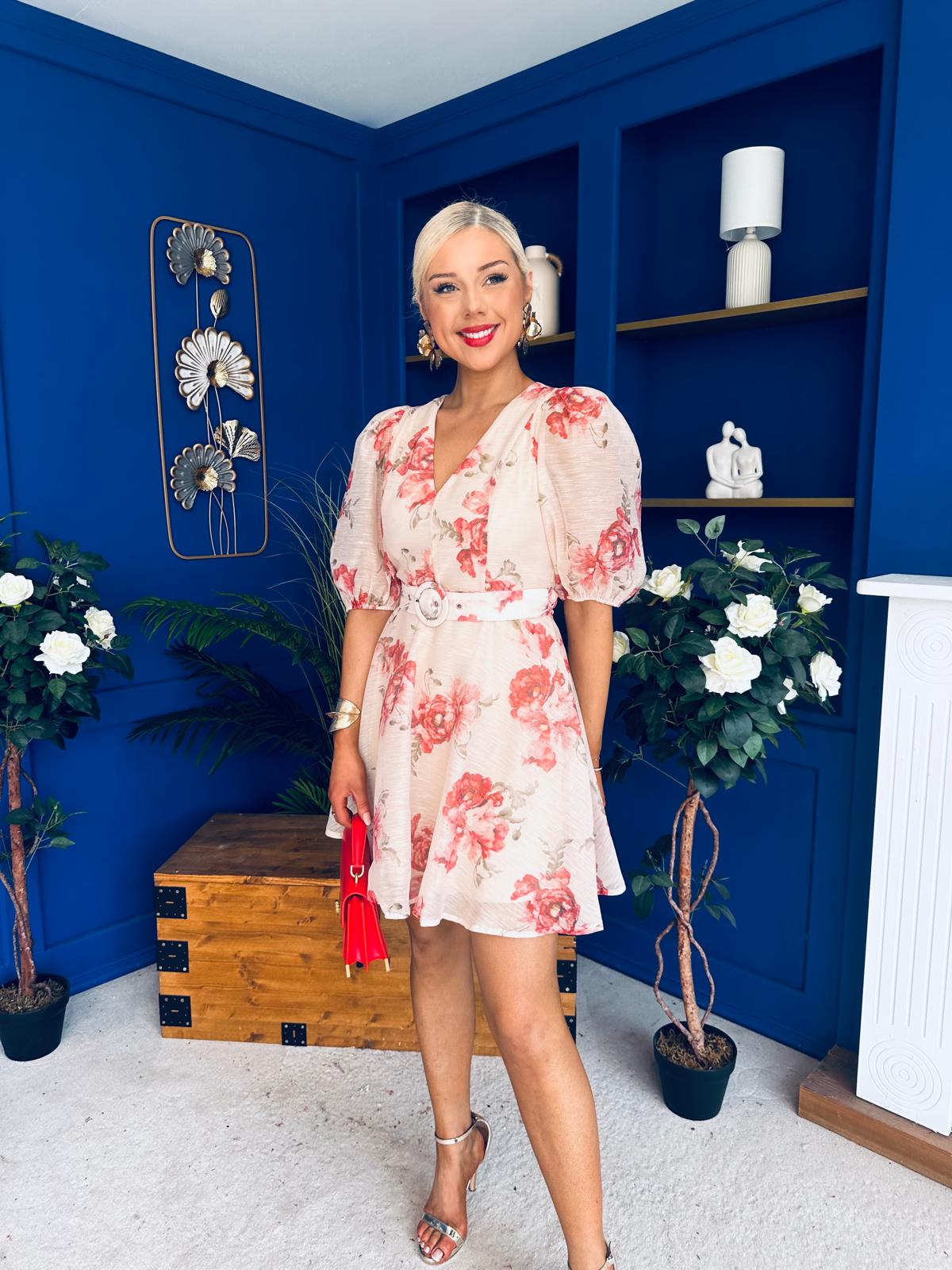 Indianna Belted Mini Dress Floral