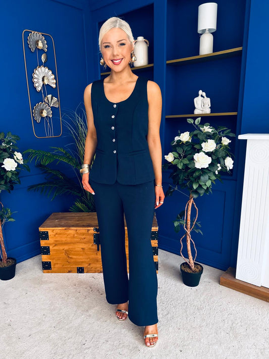 Quinn Waistcoat & Tailored Trouser Set Navy