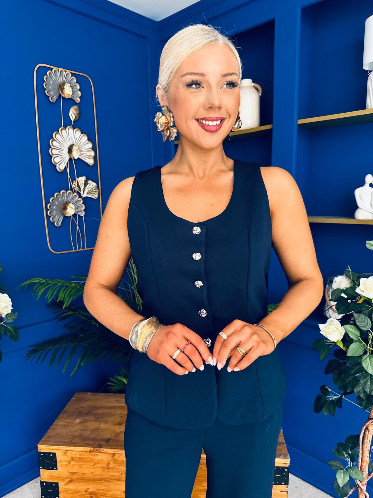 Quinn Waistcoat & Tailored Trouser Set Navy