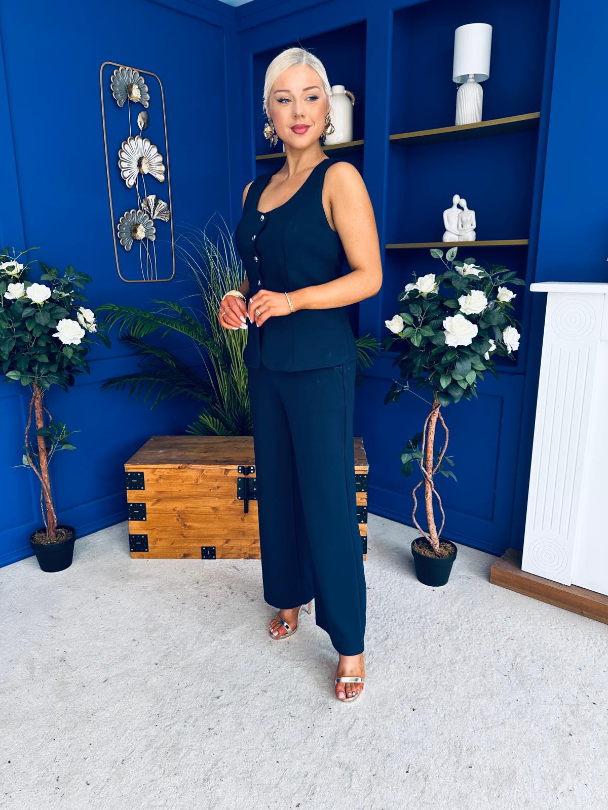 Quinn Waistcoat & Tailored Trouser Set Navy