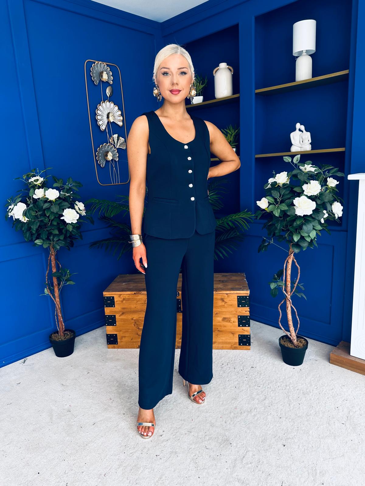 Quinn Waistcoat & Tailored Trouser Set Navy