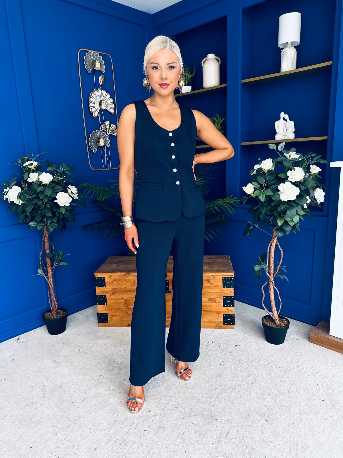 Quinn Waistcoat & Tailored Trouser Set Navy