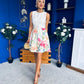 Tabea Belted Mini Dress Floral Cream