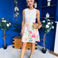 Tabea Belted Mini Dress Floral Cream