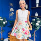 Tabea Belted Mini Dress Floral Cream