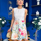Tabea Belted Mini Dress Floral Cream