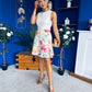 Tabea Belted Mini Dress Floral Cream