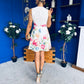 Tabea Belted Mini Dress Floral Cream