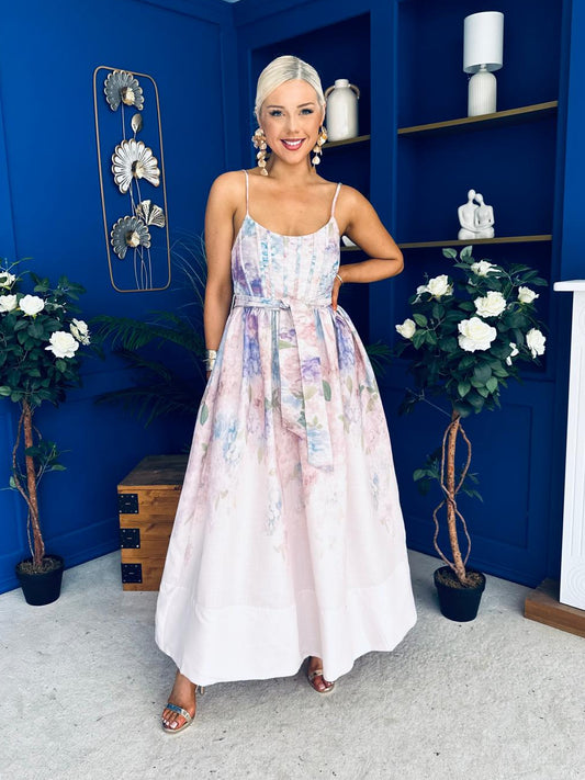 Jen Strappy Occasion Dress Floral Ivory