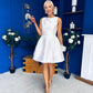 Freesia Boat Neck Structured Mini Dress Ivory
