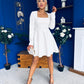 Kathryn Square Neck Mini Dress White